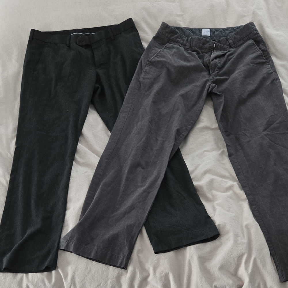 Express Men's And Gap Dress Pants in Black and Gray - Men Size 32/34